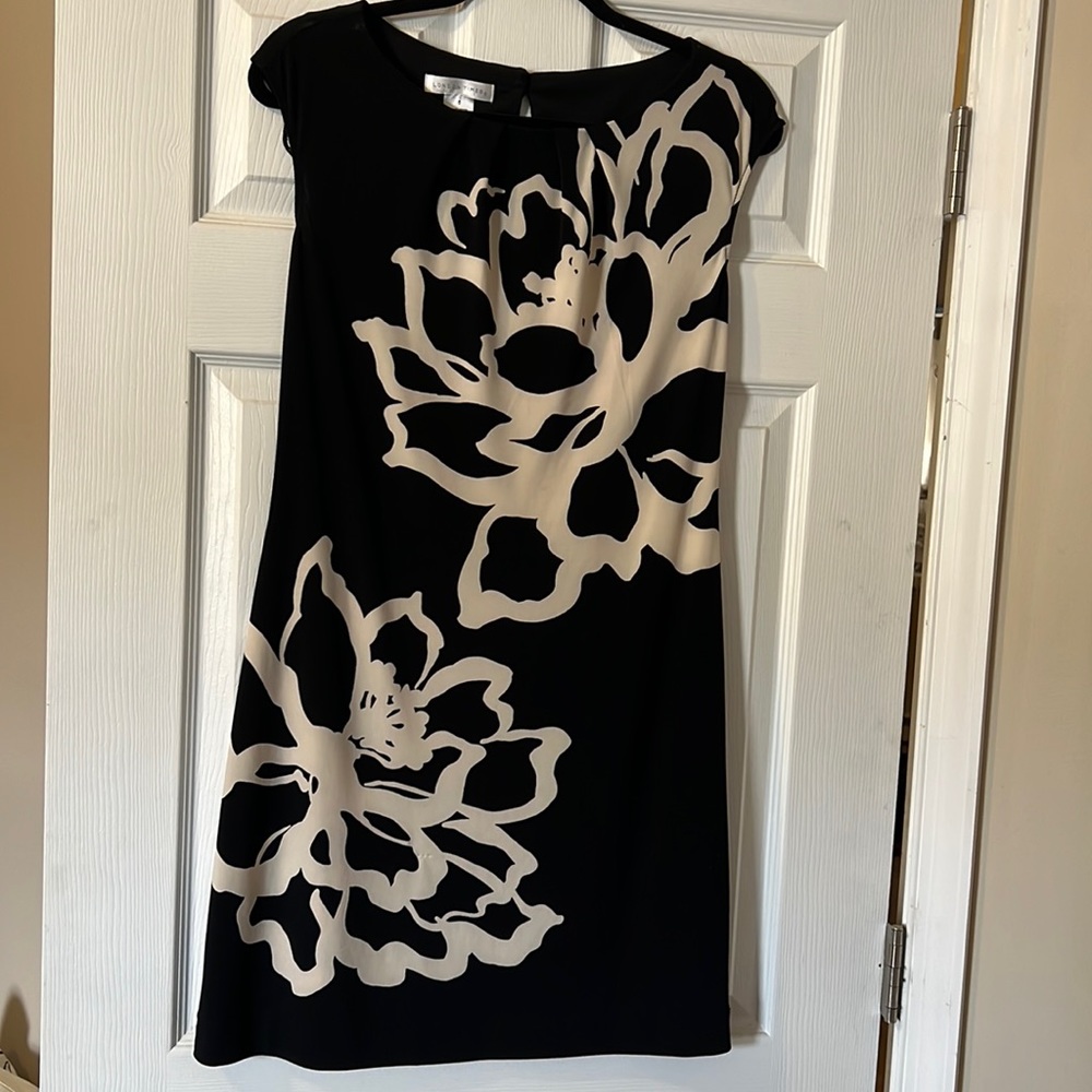 London Times black and white floral dress